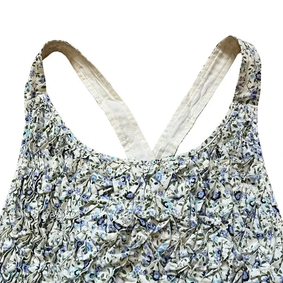 Free People Petunia Mini Dress Smocked Tea Combo Blue Size Large NWT‎ - Picture 6 of 16